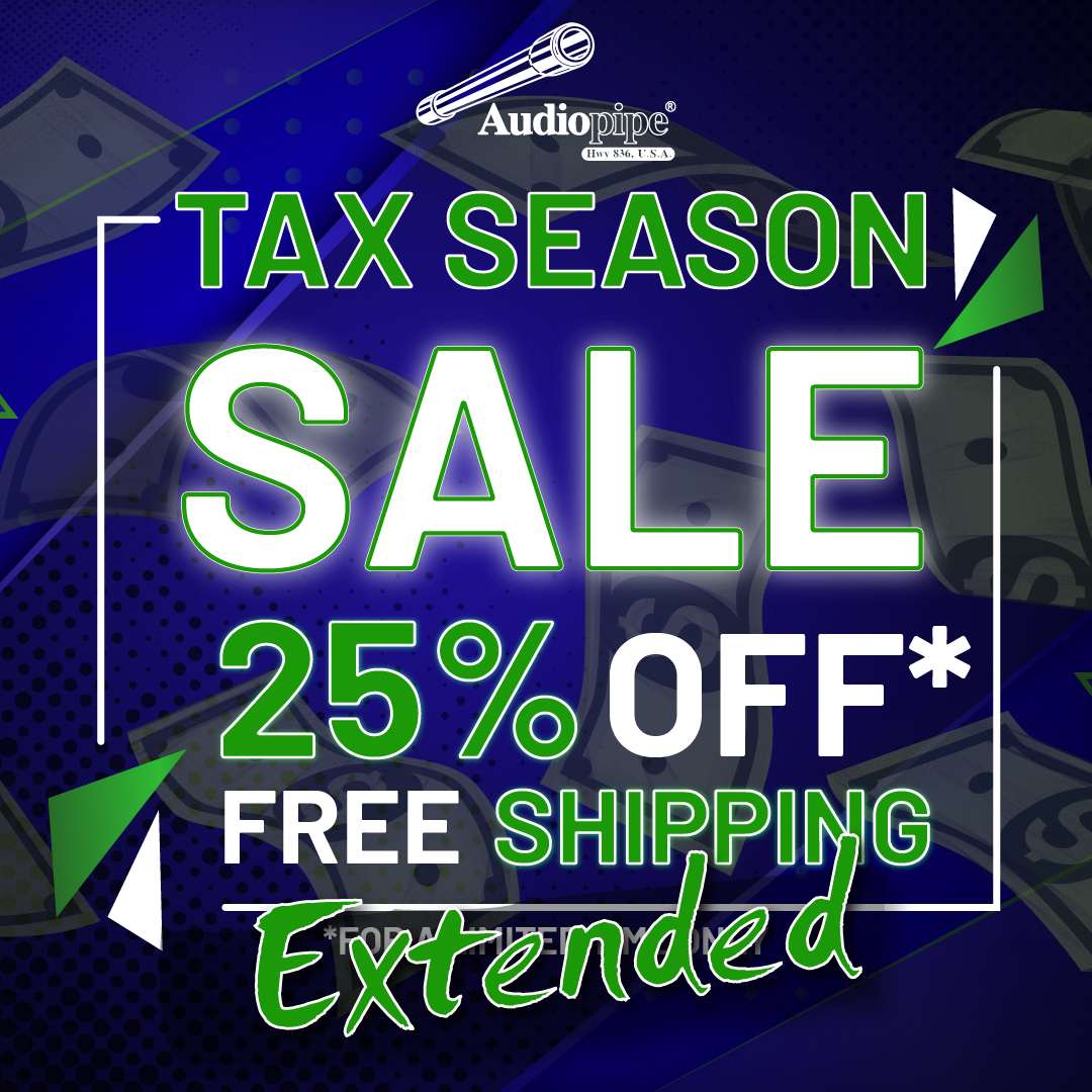 We are EXTENDING our Tax Season Sale!

Take advantage of the 25% off plus FREE shipping at our store. 💸✨

#TaxSeasonSale #LOUDANDCLEAR #Audiopipe #caraudio #caraudiosystem