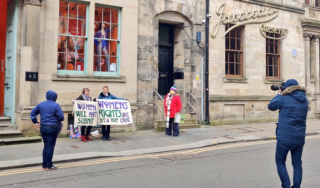 We spoke too soon. They came BACK!
With a Daily Mail journalist and photographer.

They've gone now, but we've been told they're definitely not singling us out and will be protesting at the Hindu temple and Victim Support too.