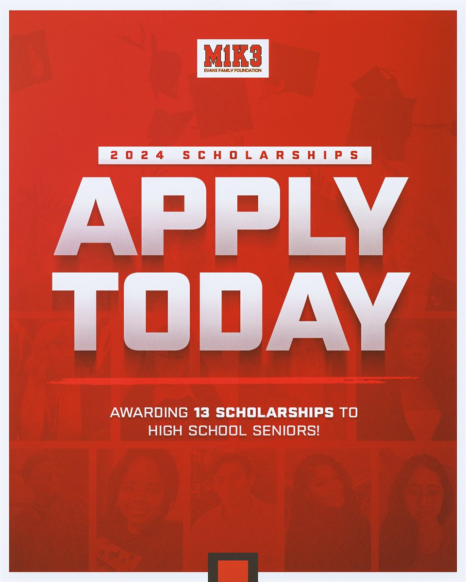 Applications for The Mike Evans Family Foundation scholarships are NOW OPEN! 📚🎉 We encourage all incoming college students to apply. Applications close May 31st. Apply here: form.jotform.com/Mike_Evans_Fam… @MikeEvans13_ @ashlievans213