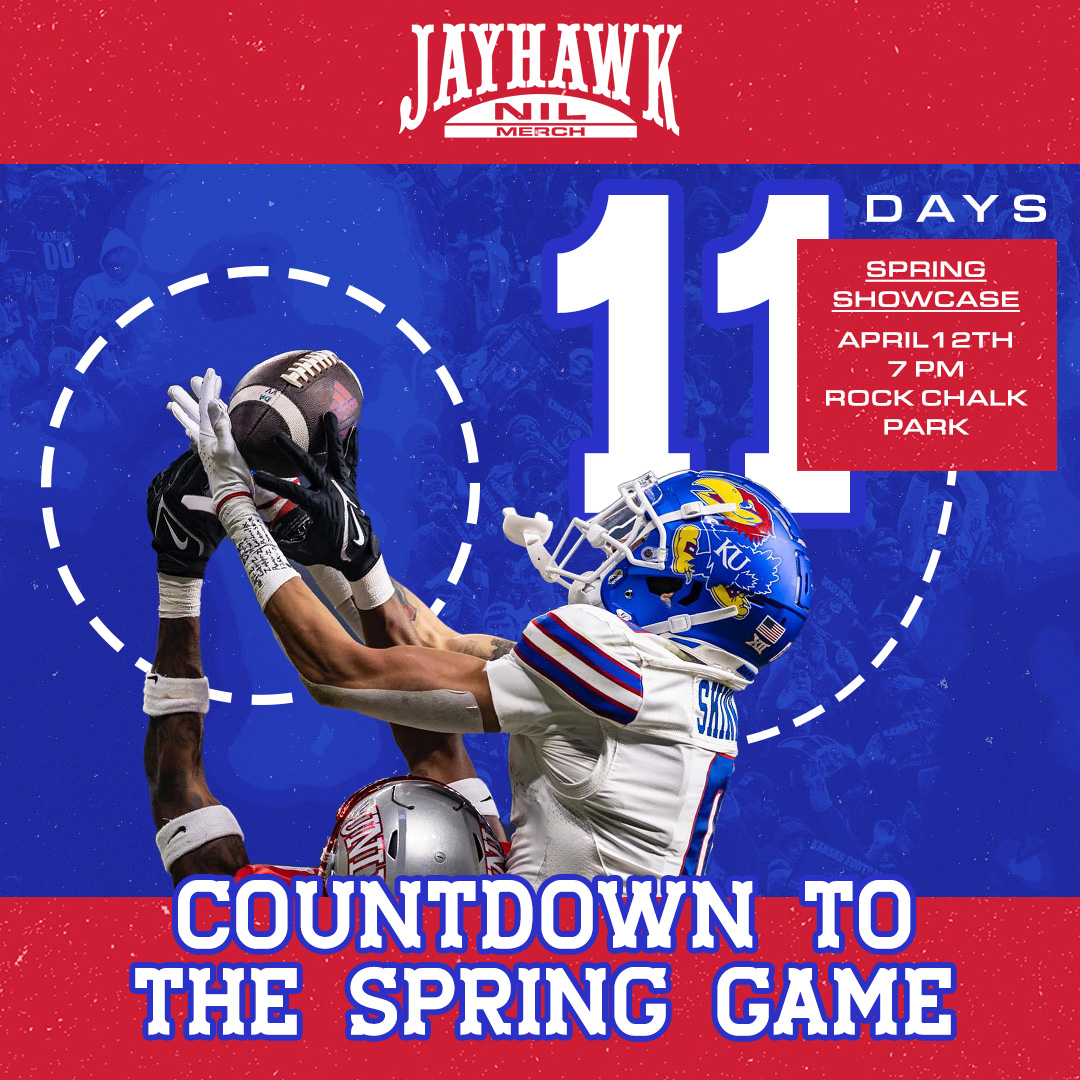 JayhawkNILMerch's tweet image. Countdown to the Spring Game starts NOW! 🏈 Gear up for game day with the latest football merch from our store. Next week can&apos;t come soon enough! 

jayhawknilmerch.com/collections/ja…

#SpringGameReady #jayhawknil #nil #jayhawk #rockchalk #ku #collegesports #studentathlete