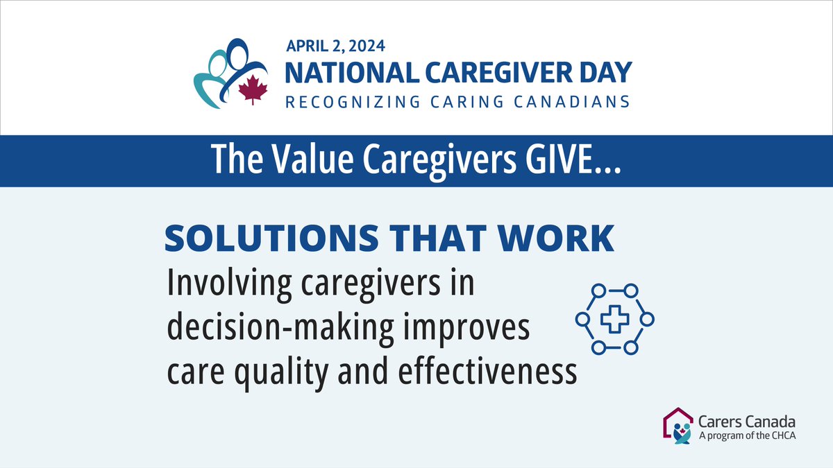 When caregivers are part of the solution, the outcomes better meet the needs of all involved. Let’s recognize their invaluable contributions. #NationalCaregiverDay carerscanada.ca/national-careg…