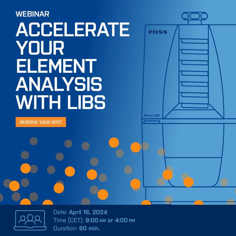 FOSS_Americas's tweet photo. Armed with fast, safe and robust measurement of key elements in feed and forage samples, you can offer your customers more than just test results. Join our webinar to learn how you can accelerate your element analysis! https://t.co/56srdZ87E0
#LIBS #elementanalysis https://t.co/ZUih791hmt