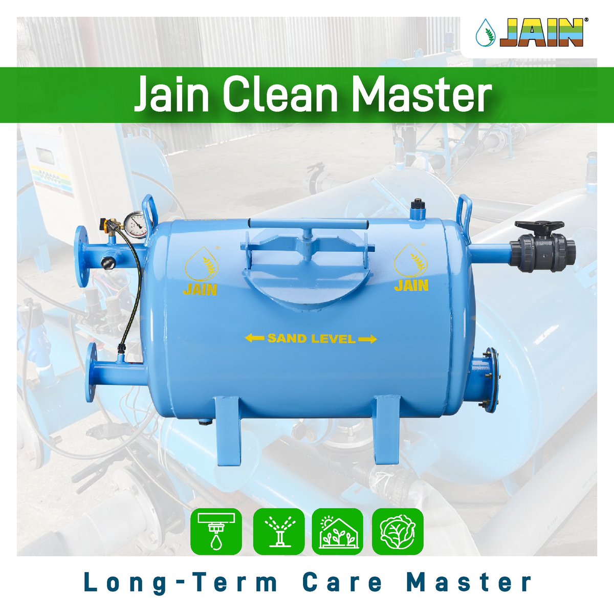 JainIrrigation's tweet image. How to master the art of gaining immense prosperity in your farms with seamless farming experience! 🤔 

The bestest option: The Long-term #CareMaster: The Jain Clean Master! 💯 

#SmartClean #SandFilter #Sand #JainFilter #Filtration #AgTech #JainIrrigation #JISL
