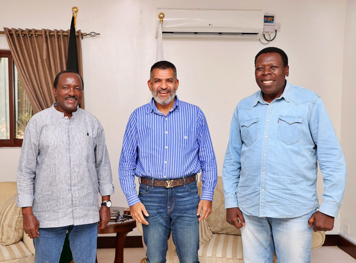 A_S_Nassir's tweet photo. It was my distinct honor to host Azimio leaders  H. E @skmusyoka  Party leader of Wiper Democratic Movement and Hon @EugeneLWamalwa  Party Leader of DAP-Kenya, when they paid me a courtesy call at my Elimu na Mazingira office.

I am grateful for their vote of confidence and renew my commitment to the ideals of our Azimio Coalition.