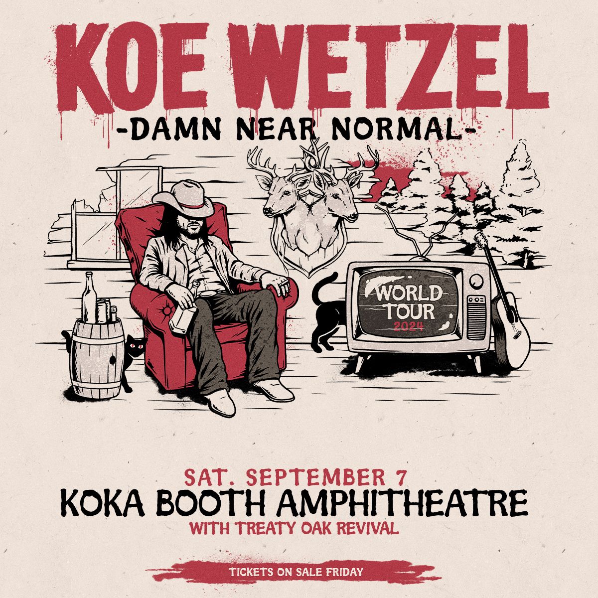 Just Announced! @koewetzel is taking the Damn Near Normal Tour to KBA on September 7th. Tickets on sale this Friday! Don’t miss a wild night to remember 🔥🎸 More info: buff.ly/3J2I83E