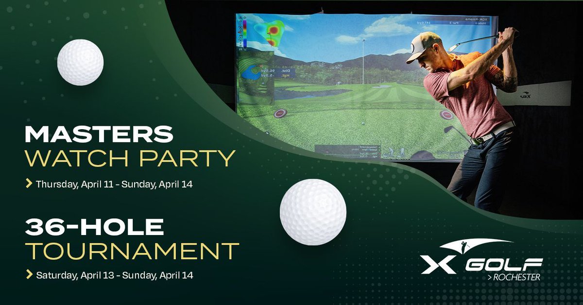 xgolfmn's tweet photo. ⛳ We’re hosting a @TheMasters watch party &amp; 36-hole #tournament!

📺 #WatchParty:
📅 April 11 - 14
 Predict the #champ &amp; win sim time!

🏆 Tournament:
📍 Coeur d’Alene
🥇 Winners take home a #GreenJacket

Book your spot &amp; learn more:
🔗 https://t.co/F2puqkc4Vj https://t.co/IKiEmSKeEK