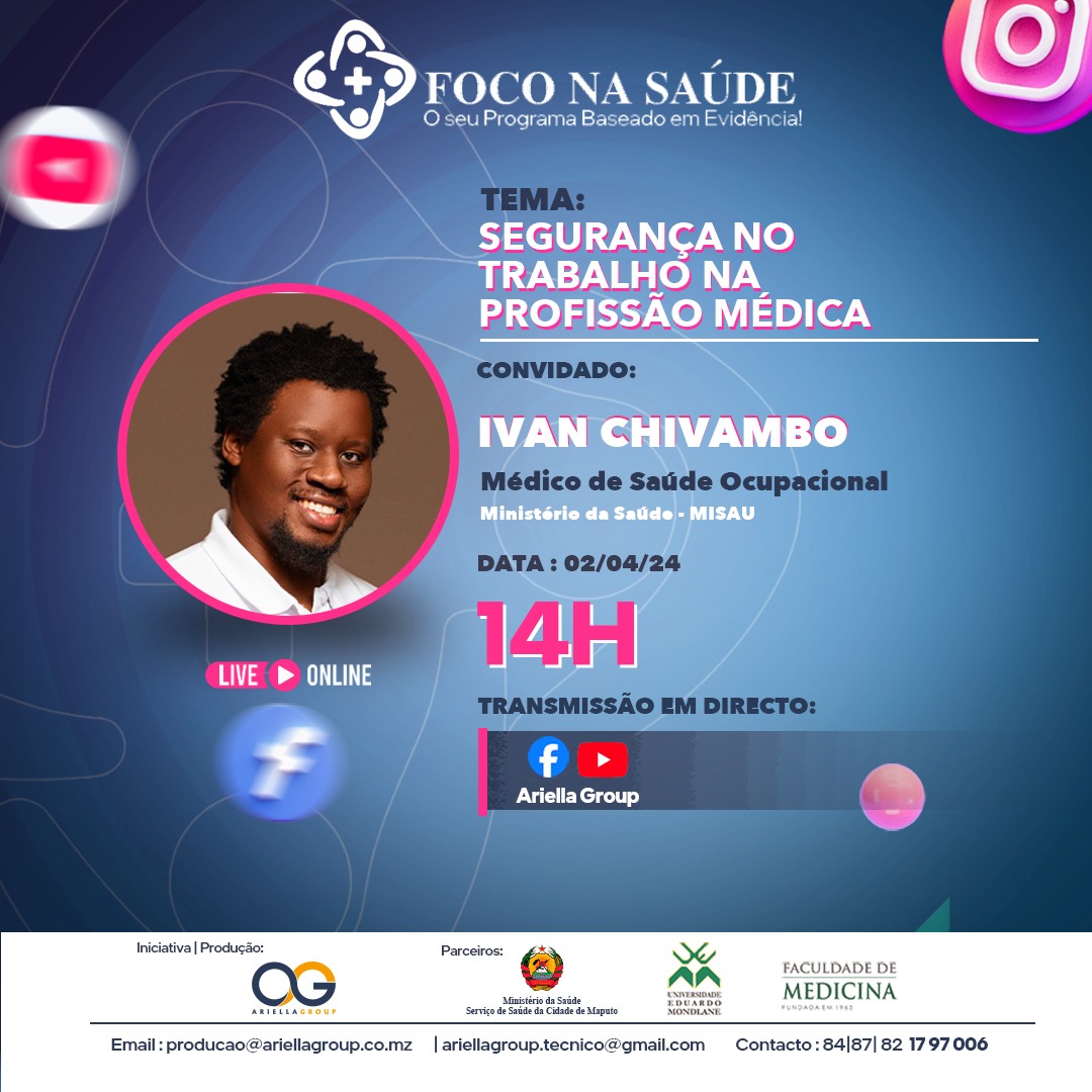 ariellagroupsa's tweet photo. Sua terça-feira será diferente com mais uma edição do programa Foco na Saúde com mais um tema interessante.
Acompanhe!
#segurançanotrabalho #saúdeocupacional #prevençãodeacidentes #AmbienteSeguro #normasdesegurança
#gestãodesegurança #trabalhoseguro 
@aifomoz @WHO  @medicusmundi https://t.co/mctdvxBrbH