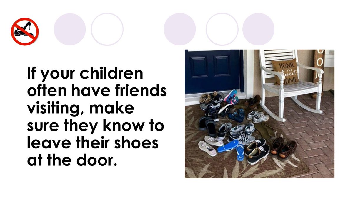 It's great if your children can bring friends over to the family home, but make sure they know to follow the no-shoes house rule. #houserules #shoesoffpolicy