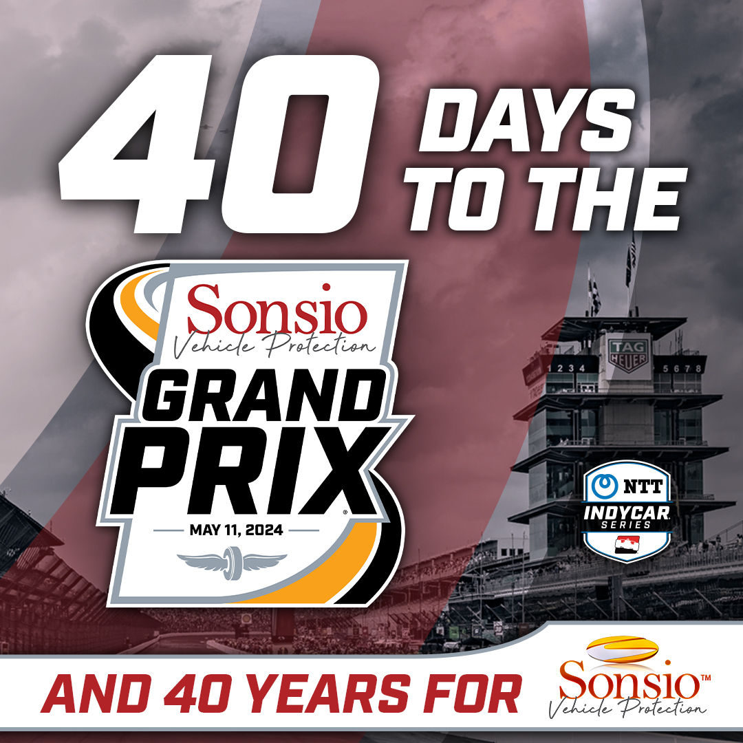 NO JOKE: This week Sonsio celebrates its 40th anniversary, and today marks 40 days to the Sonsio Grand Prix at Indianapolis Motor Speedway! #RubyAnniversary #INDYCAR #SonsioGP @IMS @IndyCar @Team_Penske #IMS #IsItMayYet