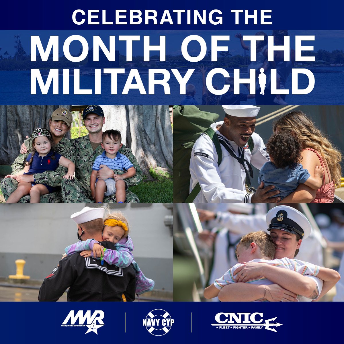 First recognized in 1986 by then Secretary of Defense Casper Weinberger, Month of the Military Child is a time to honor and acknowledge our nation’s 1.6 million military children for their personal sacrifices in support of the military mission. 👶🏼🇺🇸⚓️💪🏽🐐