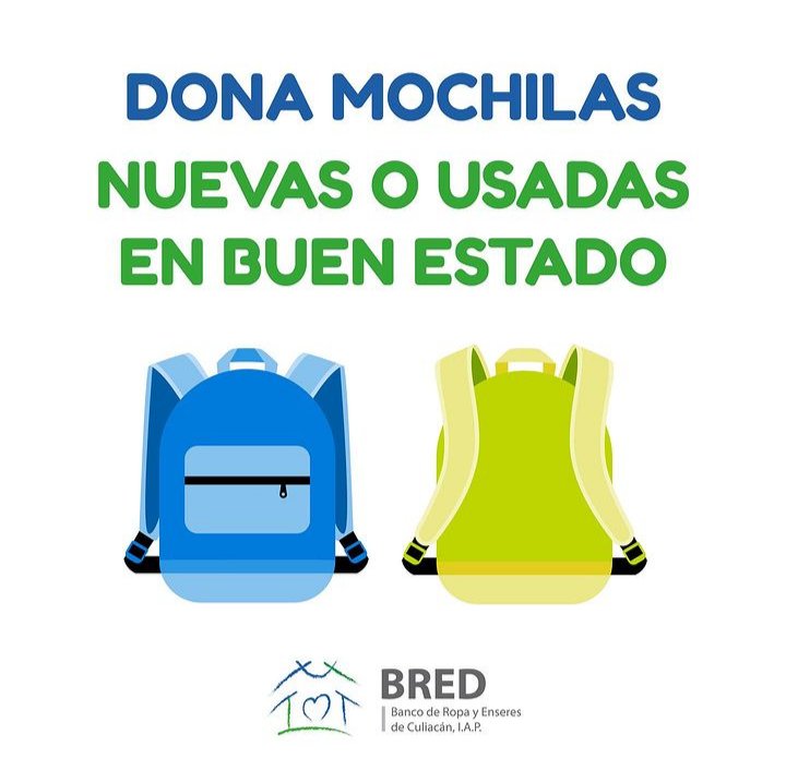Dona mochilas nuevas o usadas en buen estado que ya no uses 💙💚🎒

📱Mayores informes: wa.me/5216672350790
📍Visita nuestros contenedores en: bit.ly/2rf5GOp

#BRED #BREDCuliacán #Culiacán #Sinaloa #JAPSinaloa
