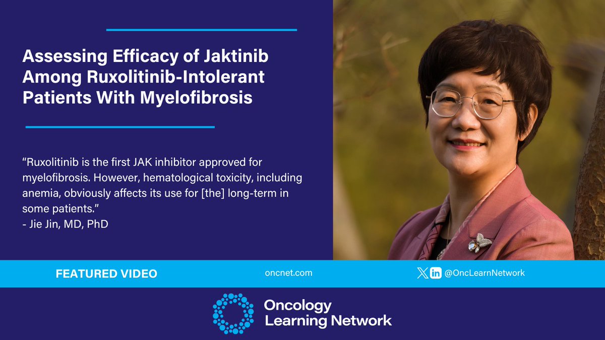 In this video, Jie Jin, MD, PhD, @ZJU_China, shares results from a phase 2 study assessing the efficacy of JAK inhibitor #jaktinib among #ruxolitinib-intolerant patients with #myelofibrosis. Learn more: hmpgloballearningnetwork.com/site/onc/video… #OncTwitter #MedTwitter #Oncology #Oncologist
