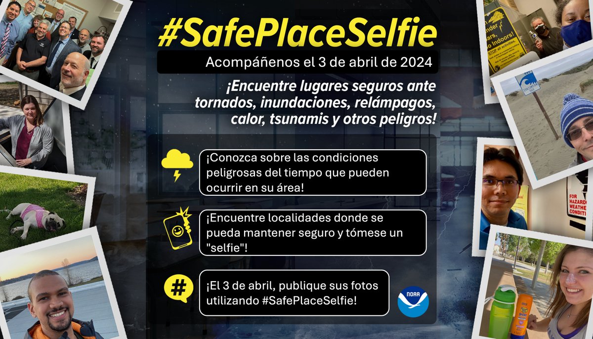 Active weather is expected this week across much of the country. A good reminder that knowing your safe place and being #WeatherReady is a 365 day/year effort. And on Wednesday (April 3) we invite everyone to participate in #SafePlaceSelfie Day and challenge others.