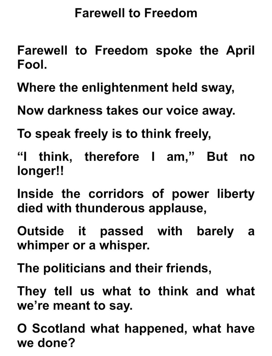 historicallyAl's tweet image. The Hate Crime Act came into law today, and for the first time ever, I felt inspired to write a poem. This law will change our country for the worst, just like every instance in history where a government suppresses free speech. Here's my attempt. #TruthIsNotAHateCrime