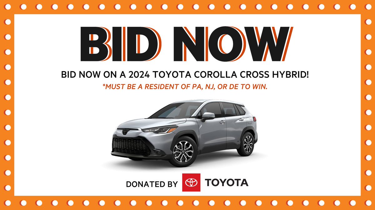 LAST DAY TO PLACE YOUR BIDS! Bid on a 2024 TOYOTA Corolla Cross Hybrid! The auction is open until 6PM at rb.gy/egvffu 🚗