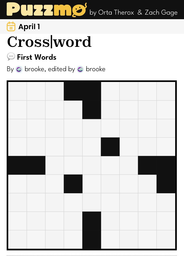 check out my @puzzmotoday crossword for april 1! 🥰🐋 puzzmo.com/today