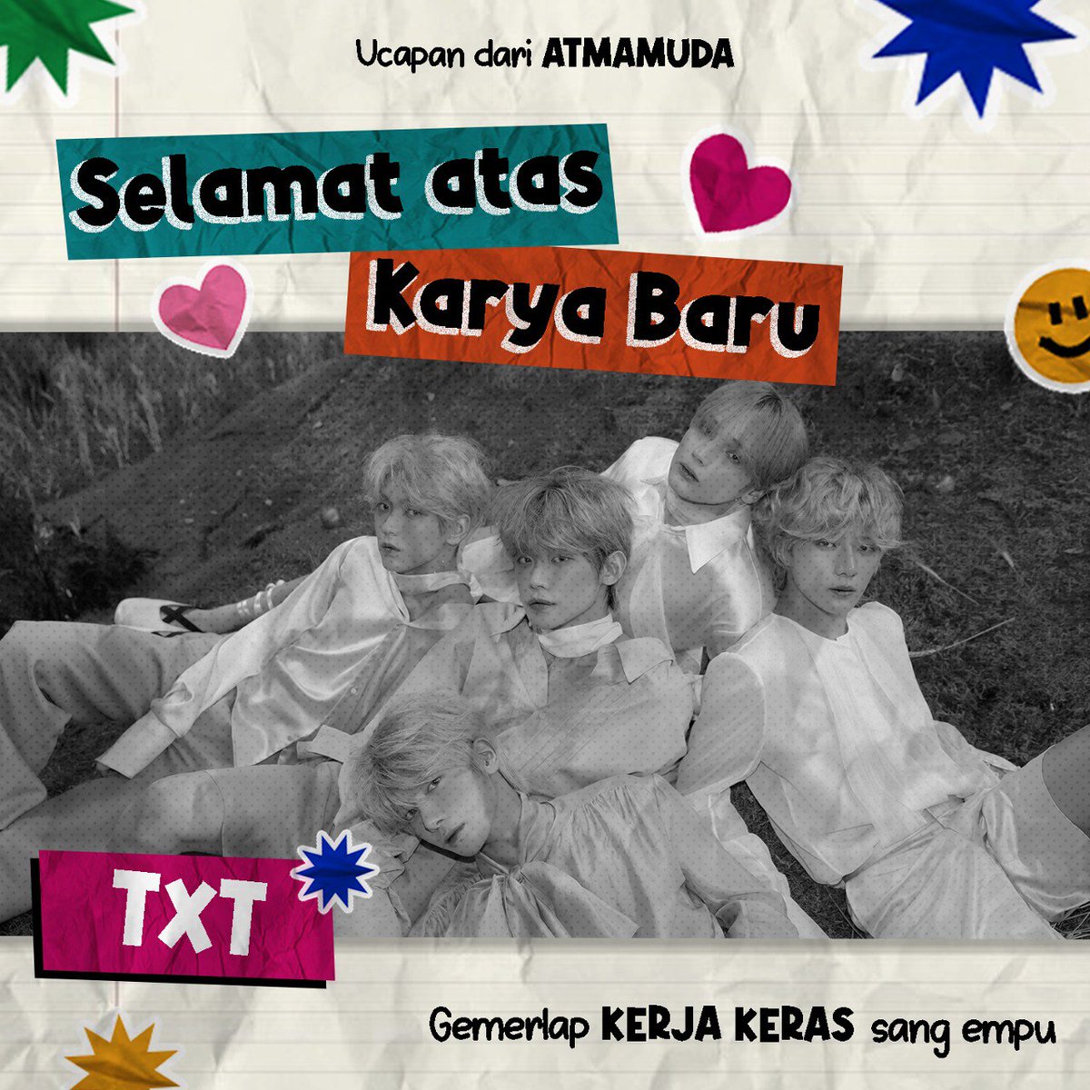 Senandika kini telah keluar dari persembunyian, memancarkan gemerlap atas kerja keras sang empunya, TXT. Selamat terucap dari kami yang senantiasa mengukir doa, harap akan kelancaran serta kesuksesan mengalir dalam karya, Deja Vu.