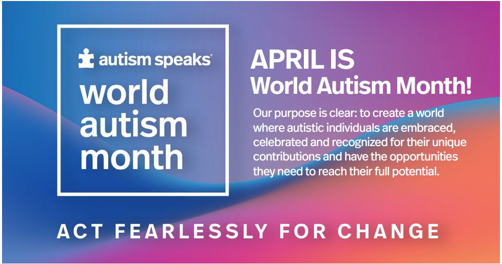 April is #WorldAutismMonth. Learn more to help ensure that autistic people are recognized and have the opportunities they deserve: autismspeaks.org