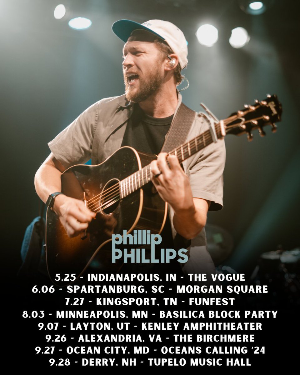 You asked, we listened! New shows across the country….where will I see you at? ⭐️

Tickets for these shows are available here: phillipphillips.com/tour