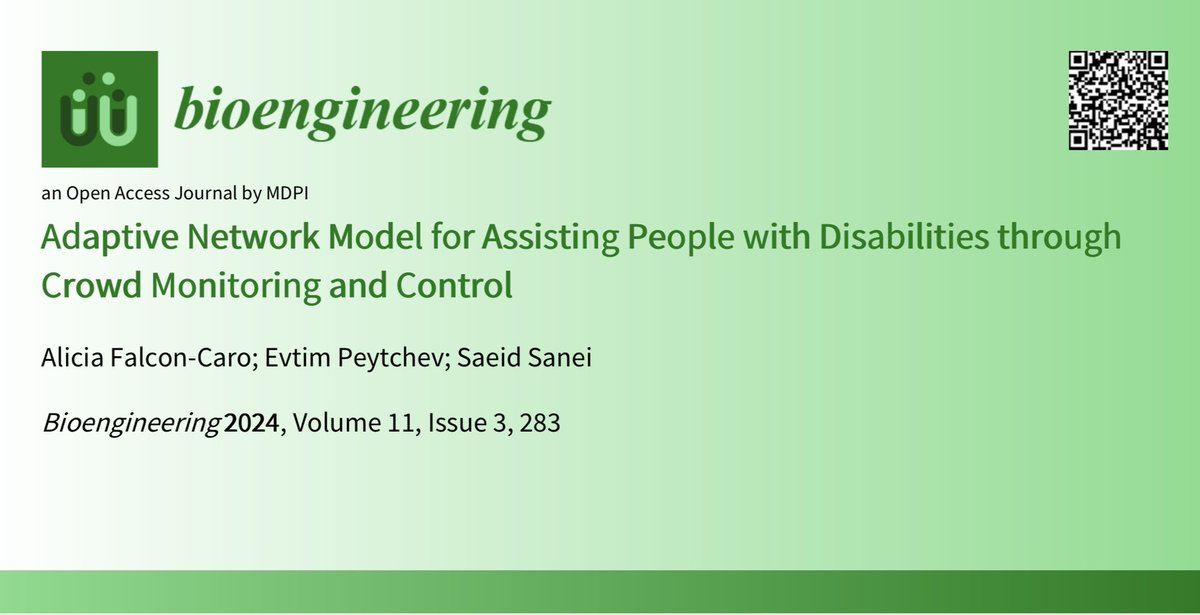 Alicia FalcĂłn Caro (@aliciafalcon95) on Twitter photo Our latest feature paper has now been published in Bioengineering!
In this paper, we propose a new assistive technology based on cooperative networks and UWB-embedded devices.
<a href="/MDPIOpenAccess/">MDPI</a>
<a href="/ntu_research/">NTU Research</a> <a href="/NTUComputerSci/">NTU Department of Computer Science</a>
#assitiveTecnologies #research #cooperativenetworks Our latest feature paper has now been published in Bioengineering!
In this paper, we propose a new assistive technology based on cooperative networks and UWB-embedded devices.
<a href="/MDPIOpenAccess/">MDPI</a>
<a href="/ntu_research/">NTU Research</a> <a href="/NTUComputerSci/">NTU Department of Computer Science</a>
#assitiveTecnologies #research #cooperativenetworks