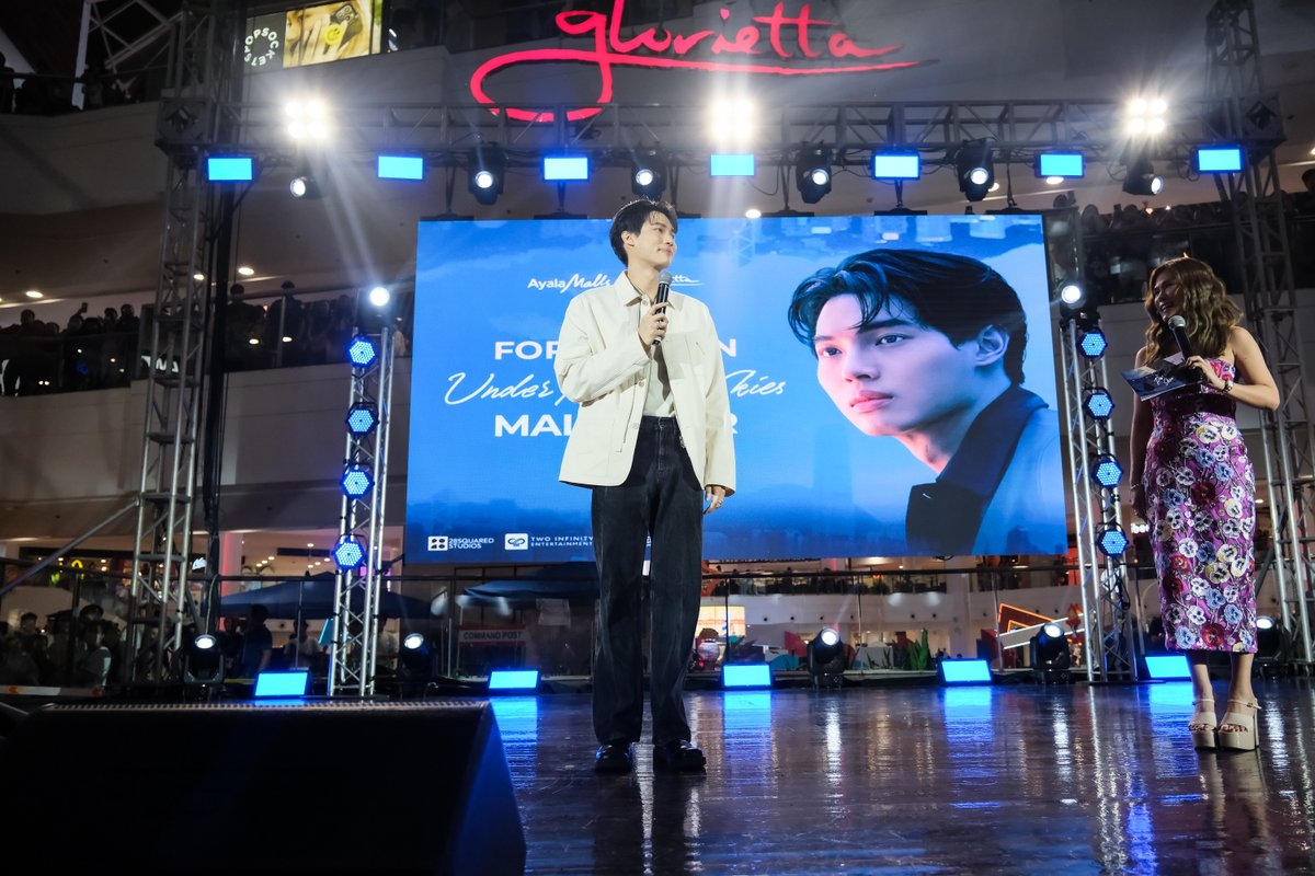 28squaredstudio's tweet photo. More snapshots of Win Metawin from the "Under Parallel Skies" mall tour held at Ayala Malls Glorietta today.

Movie tickets for "Under Parallel Skies" are now available for advance purchase in cinemas nationwide! Showing in Philippine cinemas on April 17! #WinUPSMallTour #UnderParallelSkies #UPS2024