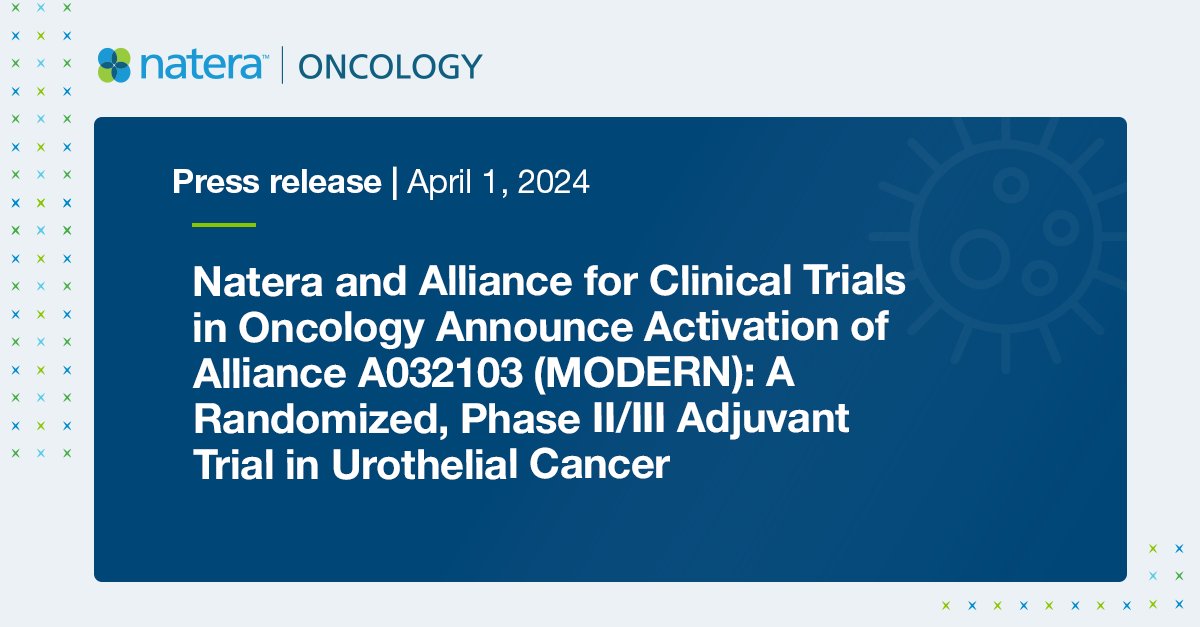 Together with @ALLIANCE_org, we're pleased to announce the the launch of Alliance A032103 (MODERN), a randomized, phase II/III, biomarker-integrated trial. ow.ly/ihAF50R5IT8