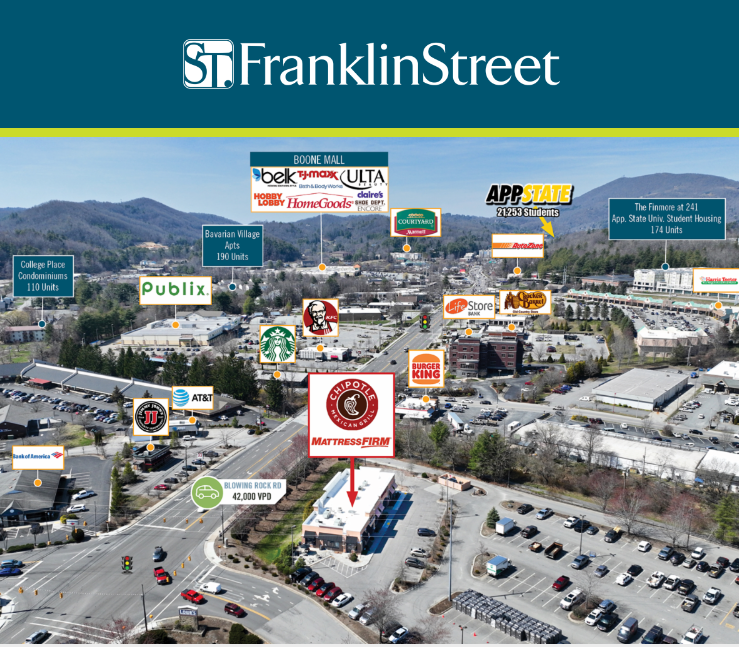 FSAtlRetail's tweet image. JUST LISTED | Chipotle-Mattress Firm | Top Performing Locations | Major Corridor | College Town Location | Boone, NC
conta.cc/3IYzZNk