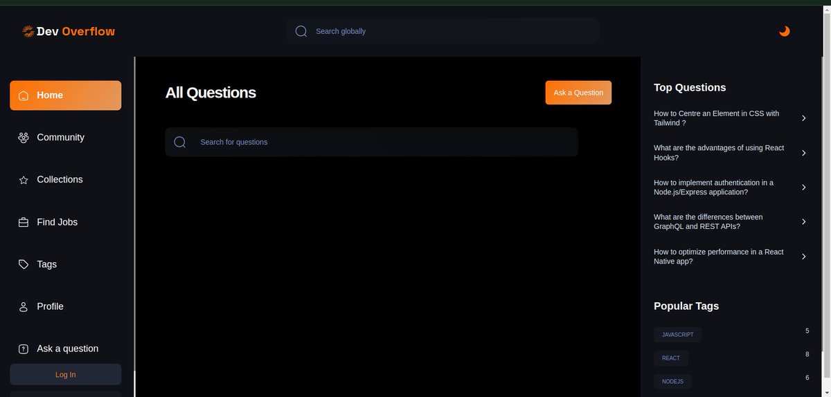 Day 67 of #100DaysOfCode: 

I am practicing on Stack Overflow clone. It's super helpful and amazing. Learning a lot from this project

#ReactJS 
#Nextjs
 #NotJustHTMLCSS