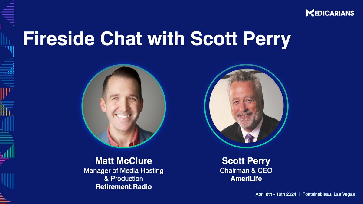 It might be April Fools Day but there's no foolin around when we say this #Medicarians2024 Plenary stage session is not to be missed! @AmeriLife's Chairman/CEO sits for a Fireside Chat with Matt McClure to share what's in store for Amerilife in these rapidly-changing times.