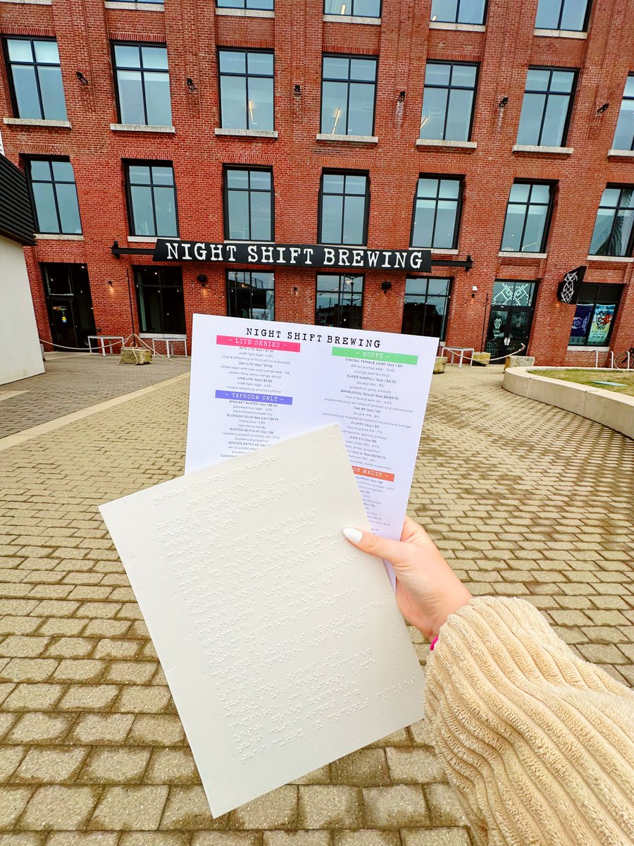 🎉 We are thrilled to announce that our menus are now available in braille @ Night Shift Lovejoy ! This is all thanks to our incredible team-member, Patti! 🙌 It truly embodies our “All Styles Welcome” mantra - thank you to Patti for going above and beyond for our team & guests!