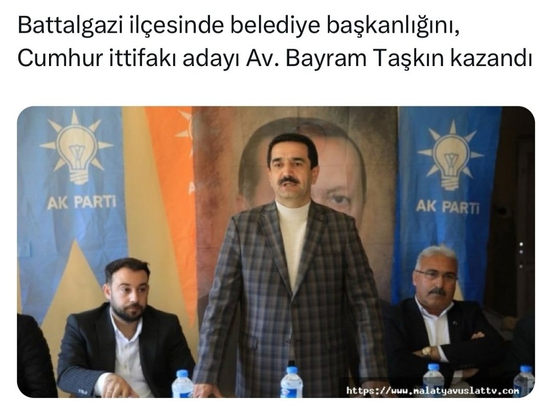 Battalgazi İlçesinde Belediye Başkanlığını Avukat Bayram Taşkın kazandı.#Malatya #2024secim