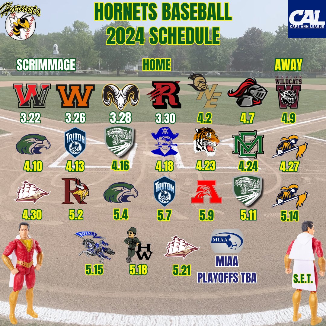 The 2024 NR Hornets Baseball Schedule: