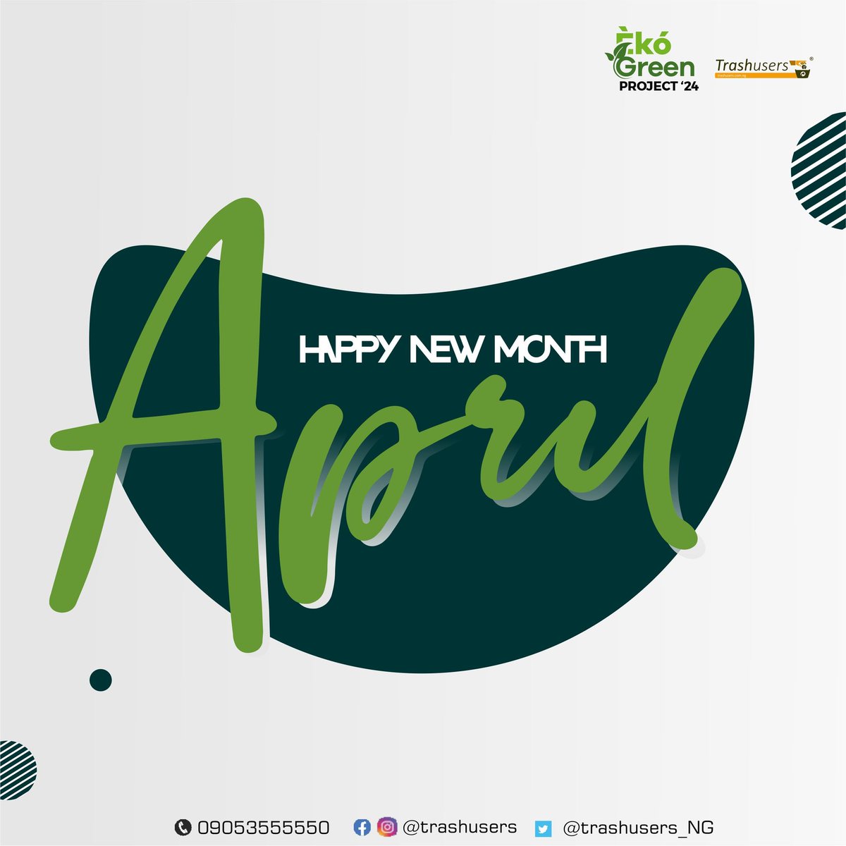 We wish you an April filled with unending achievements and laughter. Welcome to the fourth month of the year. #ekogreenproject24 #trashusers