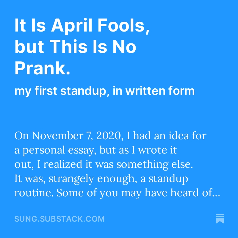 sjwoo's tweet photo. It Is April Fools, but This Is No Prank., by @sjwoo https://t.co/5HIqYzBeai https://t.co/S9LOFRywbS