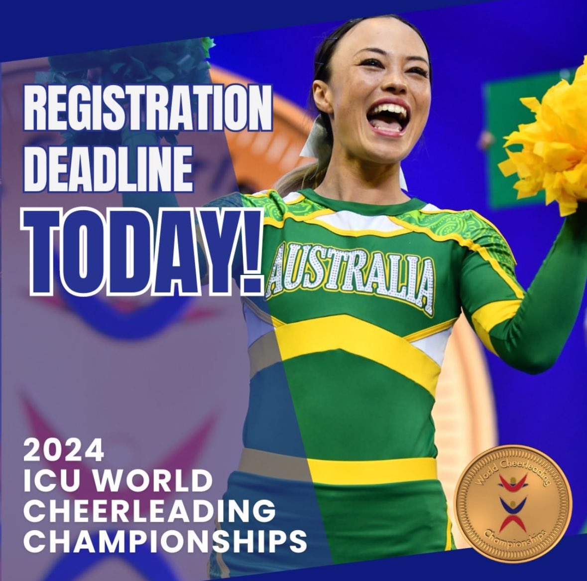 ❗️Final Day to Register❗️ Today is the last day for all teams to register for the 2024 ICU Junior World & World Cheerleading Championships! All event information can be found online at cheerunion.org/championships/… #icucheer #cheerleading #performancecheer #ICUWorlds2024