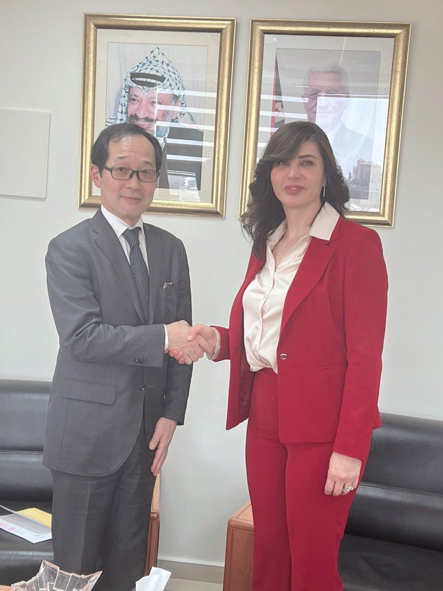 Meeting today with the Japanese Ambassador HE NAKASHIMA to Palestine on the situation in Gaza and the bilateral relations