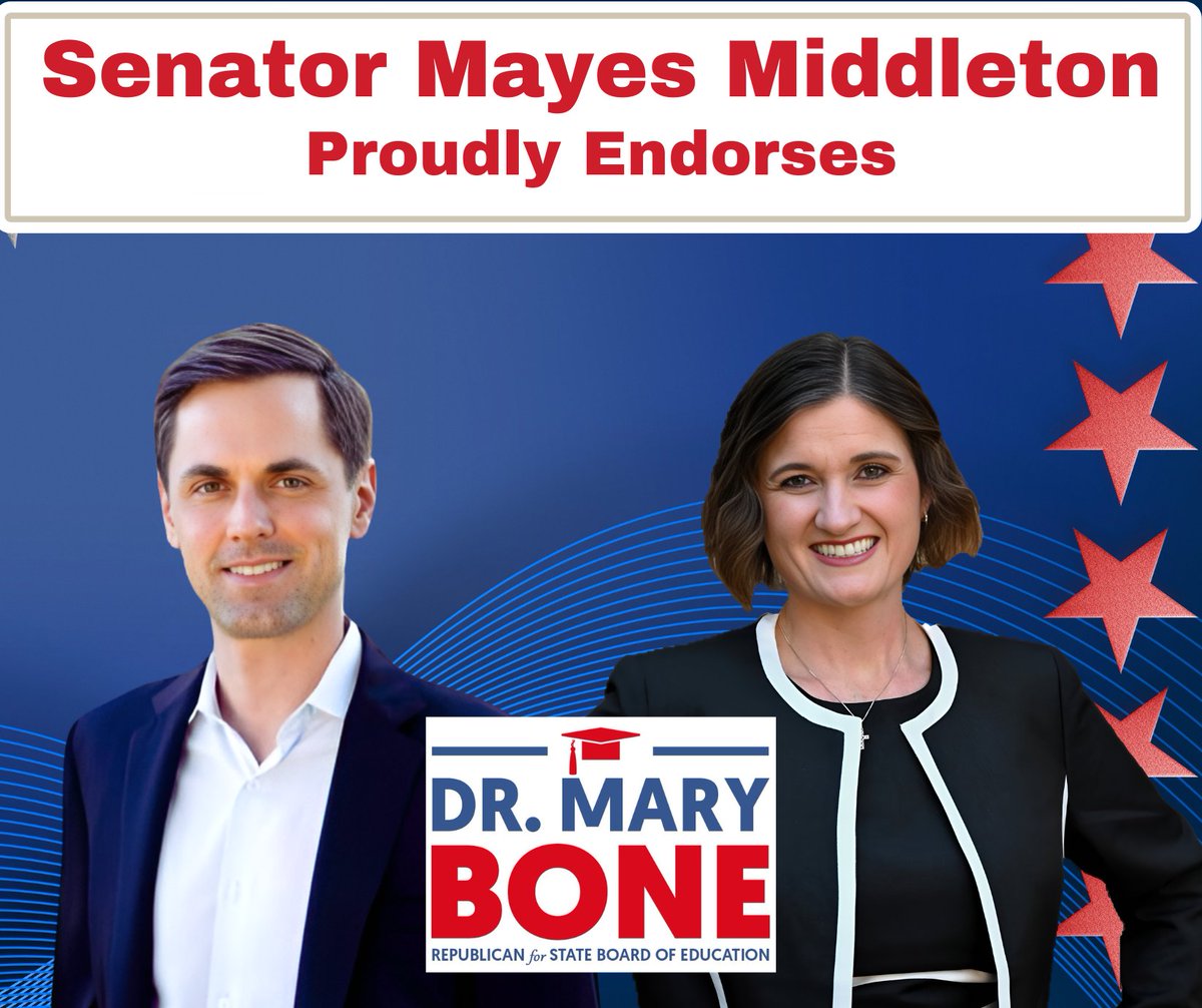Honored to earn the endorsement of Senator Mayes Middleton @mayes_middleton
