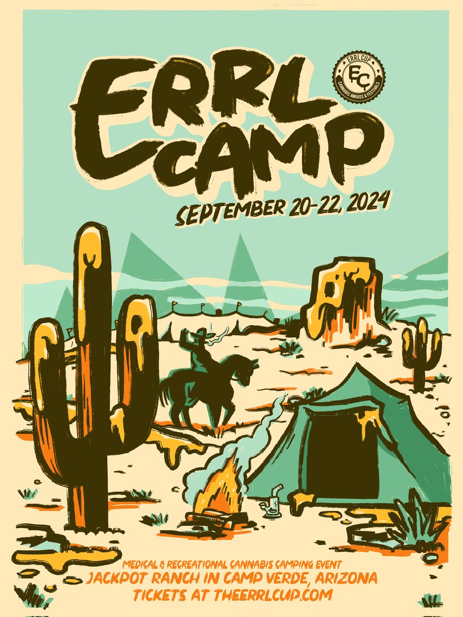 T-minus 178 days until #Errlcamp!! Make plans to join us for 3 days of fun in the sun! Come camp, fish, hike, smoke, and hang out with your best buds! We are bringing back the #WeedWipeout obstical course, the Cowboy Casino, the horse shoe contest, fishing contest, and more!!