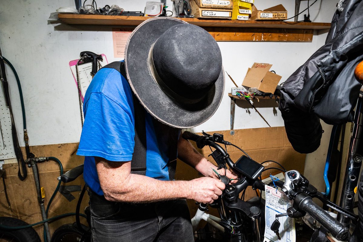 Rogers Park’s 89-year-old bike shop has a popular e-bike and scooter repair department thanks to an Amish mechanic.

David Ross has over 10 years of experience working on e-bikes &amp; e-scooters despite only limited use of technology in his Amish community. buff.ly/3J2fC28
