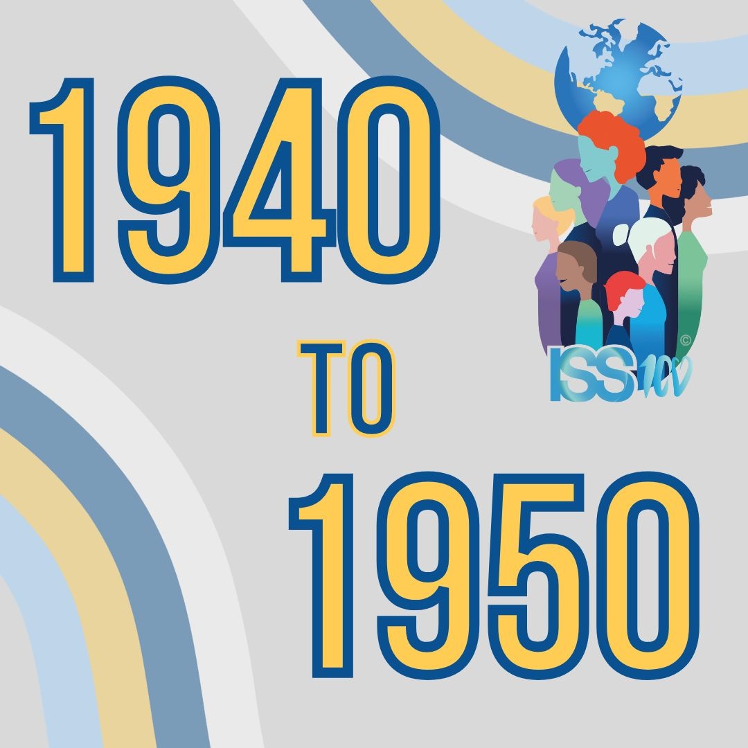Join us this month as we delve into the milestones of ISS during the years 1940-1950!

#ISS100 #100yearsISS #ISSwomenexplorers #ISSrestoringlinks #ISSpioneeradvocacy #ISSsocialworkers #families #childprotection #childrensrights #ISSCONNECT2024