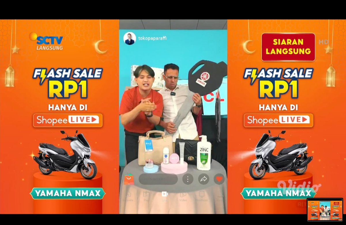 dari tadi udah standby teruss demi #ShopeeLiveMotorNMaxRp1 
selamat yaa yg hokii beli yamaha nmax 1 rupiah ajaaa 
next guee pastii bisa 
shope.ee/6AGxobgm7H