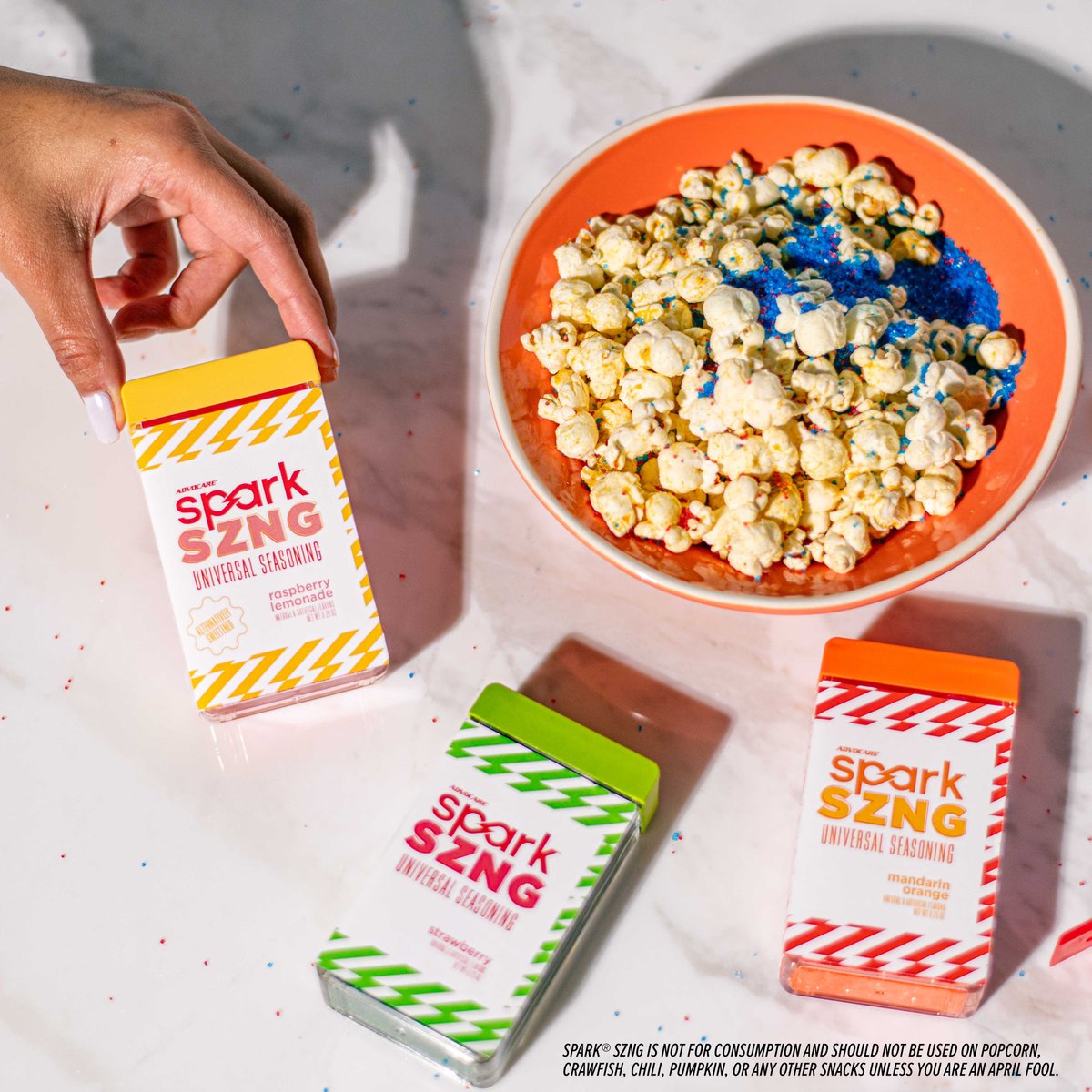 Enhance every bite with our Spark® Szng. A seasoning that adds a burst of flavor to all your favorite snacks! 🔥✨