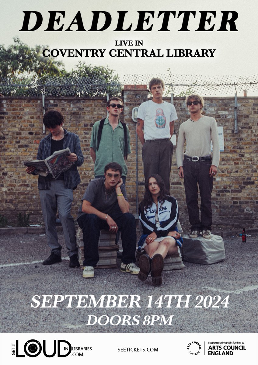 ***New gig announcement*** More rock n roll library action down at Coventry Central Library courtesy of the always brilliant @_DEADLETTER for Get It Loud In Libraries @loudinlibraries Tix on sale Friday April 5th 10am. @covlibraries #NewMusicMonday