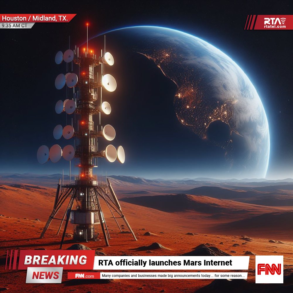 rta4usa's tweet photo. We are launching FREE INTERNET FOR LIFE on Mars for the first 100 colonists. Operations monitored from Houston and our Midland-Odessa Spaceport. Sign up now! 🚀
Plus, an autographed ZANE SMITH HAT available! 🧢 Tag 2 friends and share to enter!
#MarsInternet #ZaneSmith #Mars https://t.co/1Vn3H9CNy0