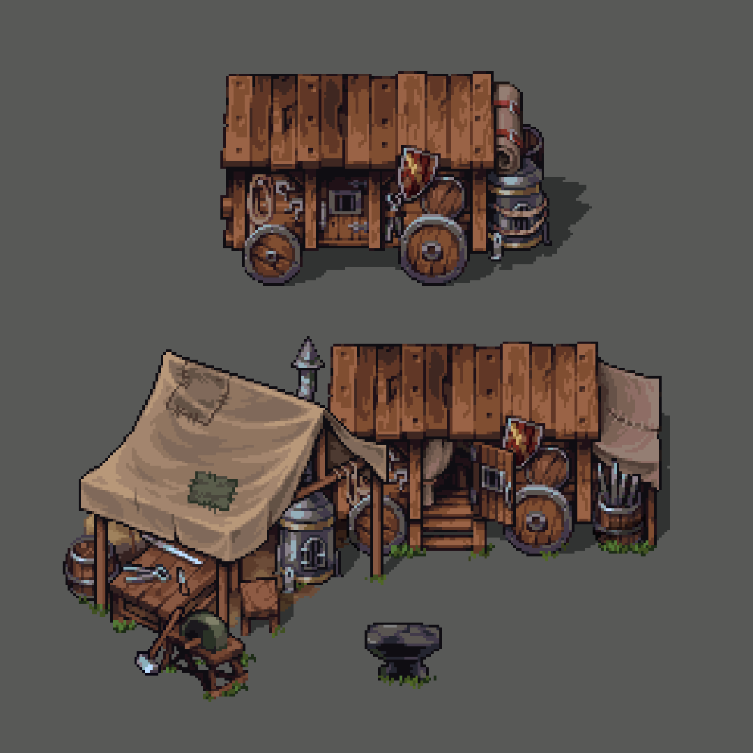 The Caravan - Craftsman's Wagon 🔧
#teaser #camp #medieval #pixelart #gamedev #indiedev #indiegame #ドット絵 #像素艺术 #픽셀아트