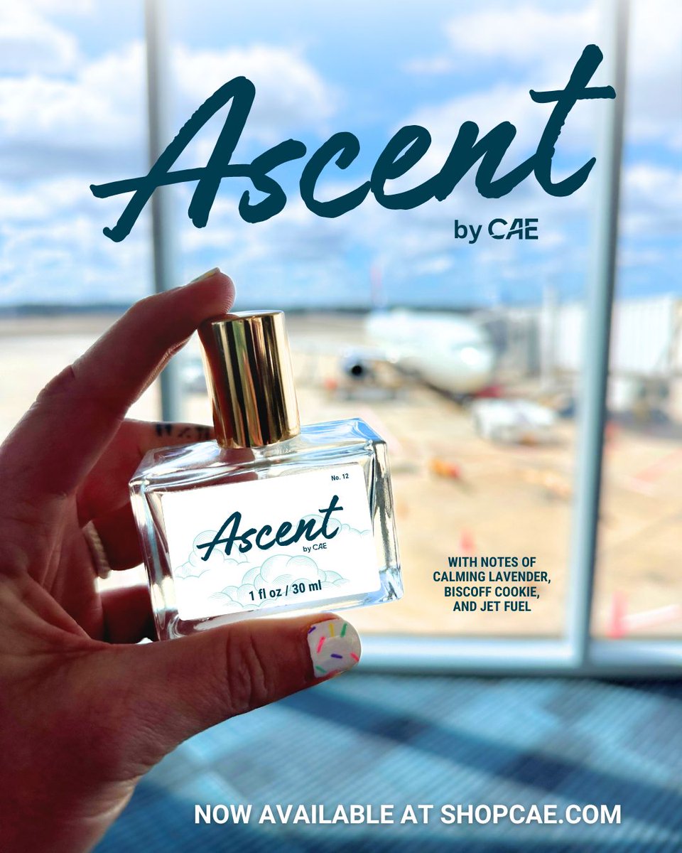 We’ve been working behind the scenes to launch a new Shop CAE product. Now available in our online store a fragrance that will make you want a book a flight every time you smell it! Introducing…. Ascent by CAE. For pricing and sizing, please Shop.FlyCAE.com. ✈️