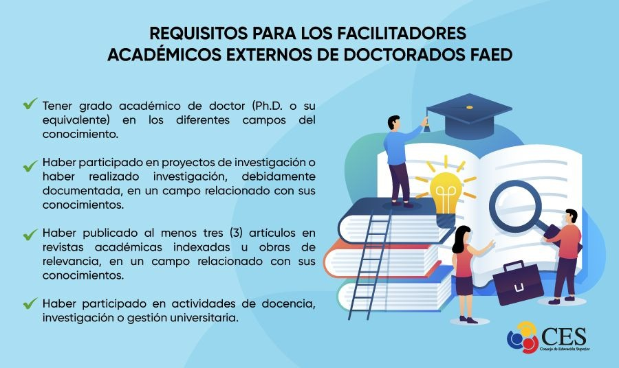 ¿Tienes Ph.D y eres profesor de una universidad o escuela politécnica?
Participa como par evaluador académico externo en la revisión de propuestas de los proyectos de programas doctorales.
Revisa los requisitos y regístrate en el aplicativo FAED➡️ faed.ces.gob.ec