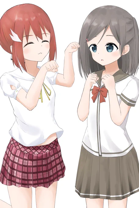 友奈 × 月子 #イラスト  #変猫  #yuyuyu 