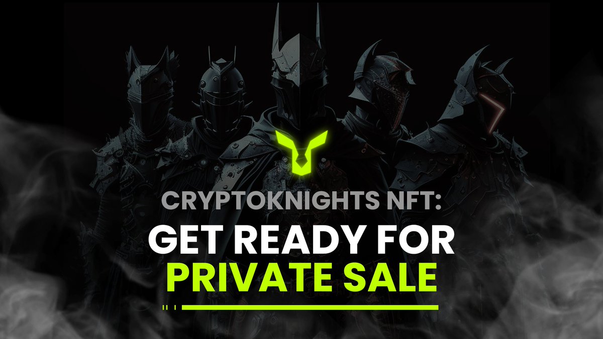 ⚔️ CryptoKnights NFT Private Sale Details ⚔️

All 2,500 CryptoKnights Seed NFTs are GONE, but fret not: a minimum of 2,000 NFTs are up for grabs in the private sale. 

Here’s how you can be a crypto kingpin at discounted prices:

🟢 Stake at least 5,000 $RITE by April 12th