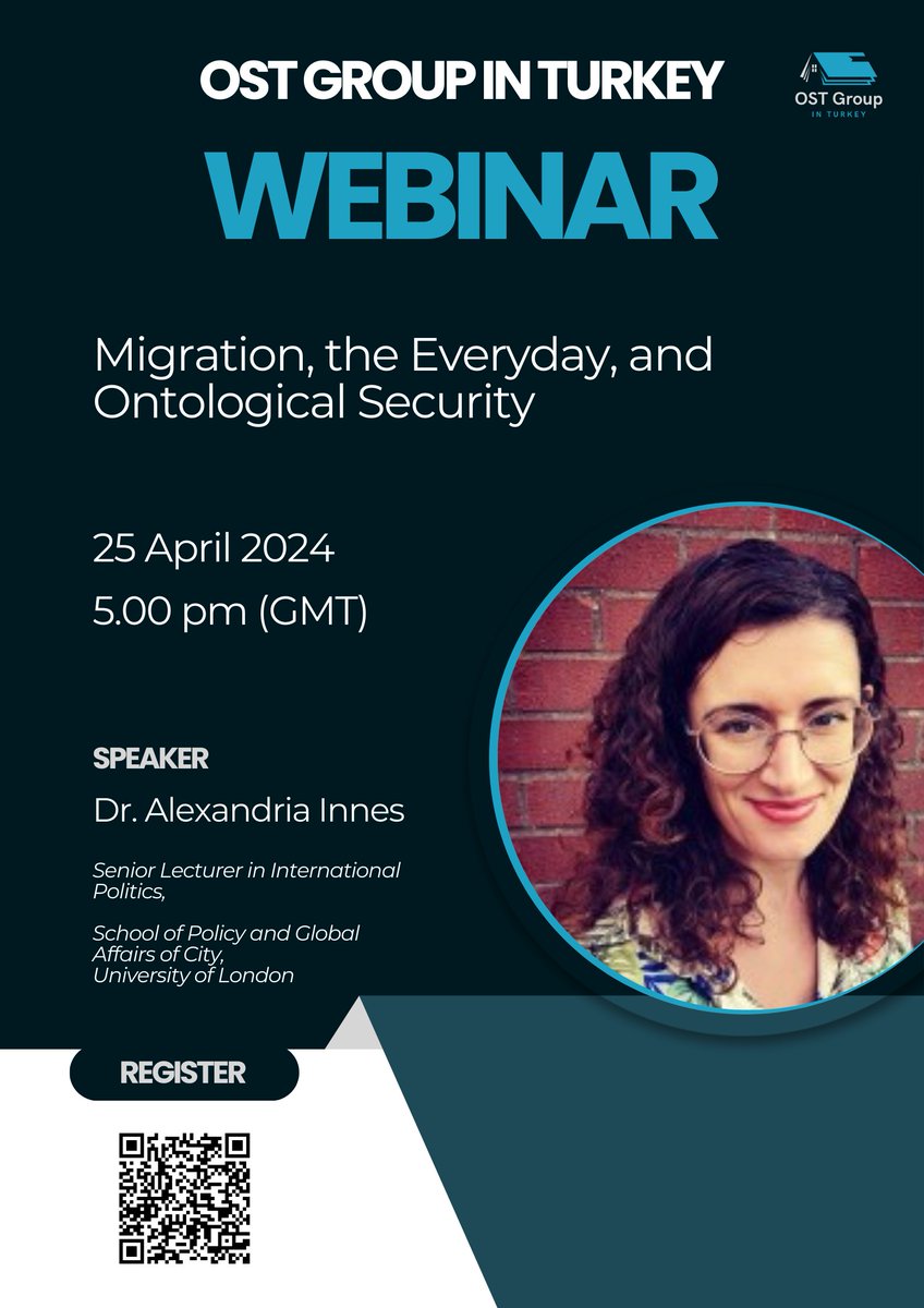 📢 Webinar Alert!🌍 Join us for a thought-provoking session on 'Migration, the Everyday, and Ontological Security' with Dr. Alexandria Innes. 🗓️ 25 April 2024 ⏰ 5:00 PM (GMT) ✅ Register Now sabanciuniv.zoom.us/meeting/regist…